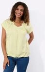 Kurzarmshirt INSPIRATIONEN "Kurzarm-Shirt", Damen, Gr. 36, gelb (limone, ecru,