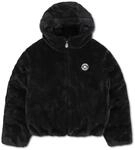 Steppjacke CONVERSE "CNVG HOODED FAUX FUR JKT", M&auml;dchen, Gr. M, schwarz,