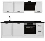 Vicco K&uuml;chenzeile R-Line, Wei&szlig; Landhaus/Wei&szlig;, 220 cm Arbeitsplatte Anthrazit...