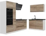 Vicco Winkelk&uuml;che R-Line, Sonoma/Wei&szlig;, 230 x 120 cm Arbeitsplatte Anthrazit...