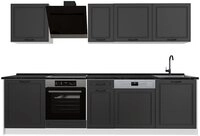 Vicco K&uuml;chenzeile R-Line, Anthrazit Landhaus/Wei&szlig;, 280 cm ohne Arbeitsplatte