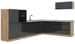 Vicco Winkelk&uuml;che R-Line, Anthrazit Hochglanz/Goldkraft Eiche, 327 x cm