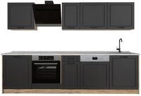 Vicco K&uuml;chenzeile R-Line, Anthrazit Landhaus/Goldkraft Eiche, 280 cm...