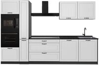 Vicco K&uuml;chenzeile R-Line, Wei&szlig; Landhaus/Anthrazit, 310 cm Arbeitsplatte...
