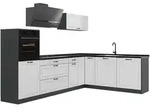 Vicco Winkelk&uuml;che R-Line, Wei&szlig; Landhaus/Anthrazit, 287 x cm Arbeitsplatte Anthrazit