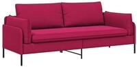 vidaXL Sofa 222 x 81 x 89 cm 3-Sitzer-Sofa 3-Sitzer Weinrot 222x81x89 cm Samt, 1