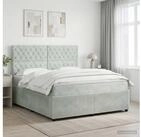 vidaXL Bettgestell vidaXL Boxspringbett mit Matratze Hellgrau 180 x 200 cm Samt