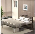 HOMCOM Bettgestell Bett mit Lattenrost und Unterbettaufbewahrung, einfache...