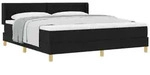 vidaXL Bett Boxspringbett mit Kopfteil Schwarz 200 x 180 cm Stoff (1-tlg)...