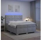 vidaXL Bettgestell vidaXL Boxspringbett mit Matratze Hellgrau 200 x 200 cm Samt