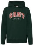 Hoodie GANT "GRAPHIC", Herren, Gr. S, gr&uuml;n (tartan gr&uuml;n), Sweatware, Obermaterial: