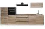 Vicco K&uuml;chenzeile R-Line, Sonoma/Wei&szlig;, 340 cm Arbeitsplatte Goldkraft Eiche...