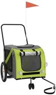 vidaXL Hunde-Transportbox 134 x 68 x 72 cm Fahrradanh&auml;nger Hunde Gr&uuml;n und Grau
