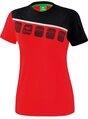 Erima Trainingsshirt 5C (100% Polyester) rot/schwarz Damen
