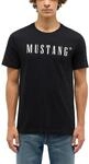 Kurzarmshirt MUSTANG "Herren Style Austin", Herren, Gr. S, schwarz, Jersey, 100%