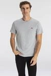 T-Shirt LEVI'S "ORIGINAL HM TEE", Herren, Gr. L, grau (mid tone grau heather jersey),