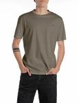 T-Shirt REPLAY "mit Logostickerei auf der Brust", Herren, Gr. 3XL, gr&uuml;n (mud gr&uuml;n),