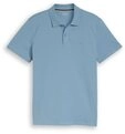 TOM TAILOR T-Shirt basic polo with contrast, mountain spring blue