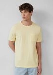 s.Oliver Kurzarmshirt T-Shirt Flammgarn-T-Shirt mit Brusttasche und offenen Kanten