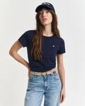 T-Shirt GANT "REG SHIELD KA T-SHIRT", Damen, Gr. M, blau (evening blau), Jersey,