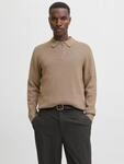 Polokragenpullover JACK & JONES "JPRBLAMILANO STITCH KNIT ZIP POLO SN", Herren, Gr.