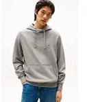 Tommy Hilfiger Hoodie ESSENTIAL TERRY mit Tunnelzug und Flag-Stickerei grau S...
