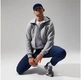 Berghaus Fleecejacke Logo Full Zip Hoodie f&uuml;r Herren - Dunkelgrau Bequemer...