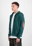 Hoodie ALPHA INDUSTRIES "Backprint Zip Hoodie", Herren, Gr. S, gr&uuml;n (force gr&uuml;n),