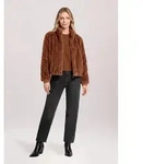 Betty&Co Fellimitatjacke Damen mit Taschen braun S (36)