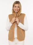 Fleeceweste ZWILLINGSHERZ "Leo Herzpatch", Damen, Gr. S, braun (taupe), Pl&uuml;sch,