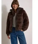 CECIL Fellimitatjacke mit Kapuze braun L (42)