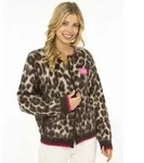 Zwillingsherz Strickjacke "Fluffy Leo" Rei&szlig;verschluss, Eingriffstaschen, Logopatch,