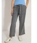 CECIL Stoffhose Style Neele Elastikbund, weites Bein, mit Bindeg&uuml;rtel grau L (42)