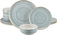 creaTable Teller-Set Caoba, Geschirr-Set, 12-tlg. (12-tlg), 4 Personen, Steingut,
