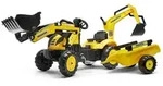 Falk Toys Trettraktor Falk F2076N Komatsu Bagger mit Tiefenl&ouml;ffel und Anh&auml;nger