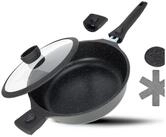 LuxusKollektion Schmorpfanne Schmorpfanne 28cm Induktion Aluminium Schwarz