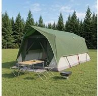 vidaXL Tunnelzelt vidaXL Tunnelzelt 6 Personen Gr&uuml;n Polyester und Stahl