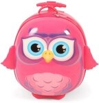 CHIC2000 Kinderkoffer Bouncie, Eule, Pink, 2 Rollen, Hartschalen-Trolley