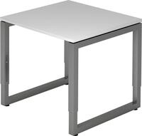 HAMMERBACHER Schreibtisch Schreibtisch O-Fu&szlig; eckig 80x80cm Grau/Graphit