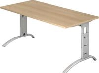 HAMMERBACHER Schreibtisch Schreibtisch 160x80cm h&ouml;henverstellbar bis 85cm Eiche