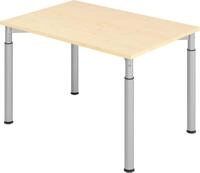HAMMERBACHER Schreibtisch Schreibtisch 120x80cm Ahorn/Silber