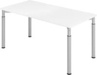 HAMMERBACHER Schreibtisch Schreibtisch 160x80cm Wei&szlig;/Silber