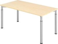 HAMMERBACHER Schreibtisch Schreibtisch 160x80cm Ahorn/Silber