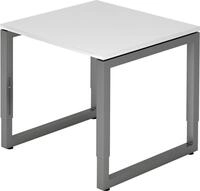 HAMMERBACHER Schreibtisch Schreibtisch O-Fu&szlig; eckig 80x80cm Wei&szlig;/Graphit