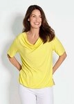 GOLDNER T-Shirt Blusenshirt mit Wasserfallausschnitt Elegantes Viskoseshirt mit