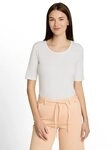 TOM TAILOR T-Shirt Sommershirt mit tiefem Rundhalsausschnitt, unifarben