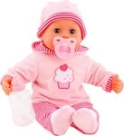 Bayer Babypuppe First Words Baby, 38 cm rosa/pink (3-tlg), mit Schlafaugen und