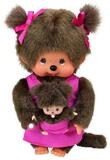 Sekiguchi Pl&uuml;schfigur Monchhichi Pl&uuml;schfigur Mutter mit Kind lila/braun 20cm