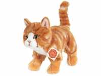 Teddy Hermann® Kuscheltier Katze stehend rot getigert, 20 cm, zum Teil aus