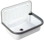 Hermann Schmidt Waschbecken Stahl - Ausgussbecken mit oder ohne Klapprost, 495...